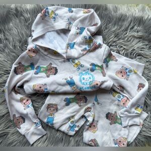 Cocomelon Track Suit Sweats and Hoodie Beige Character Sweatpants Set